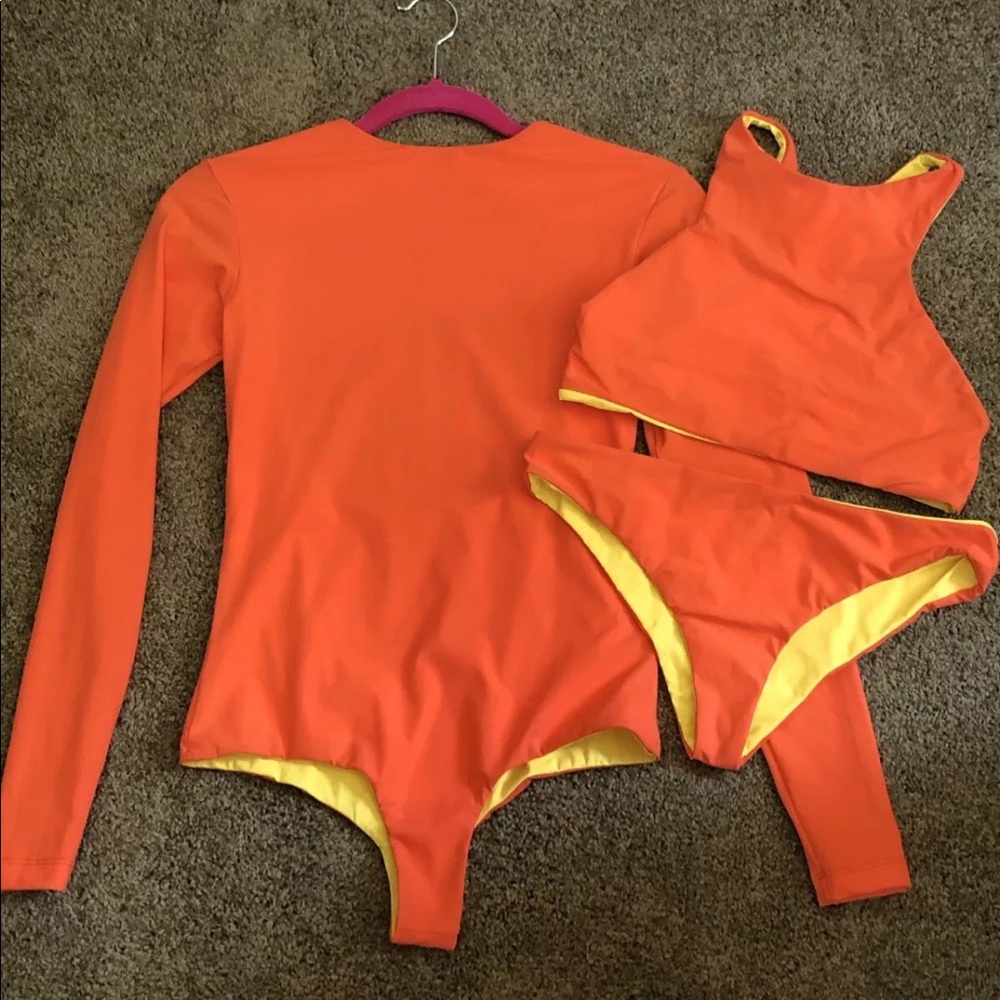 NOE Orang/ Yellow Swimwear bikini Set Size Small